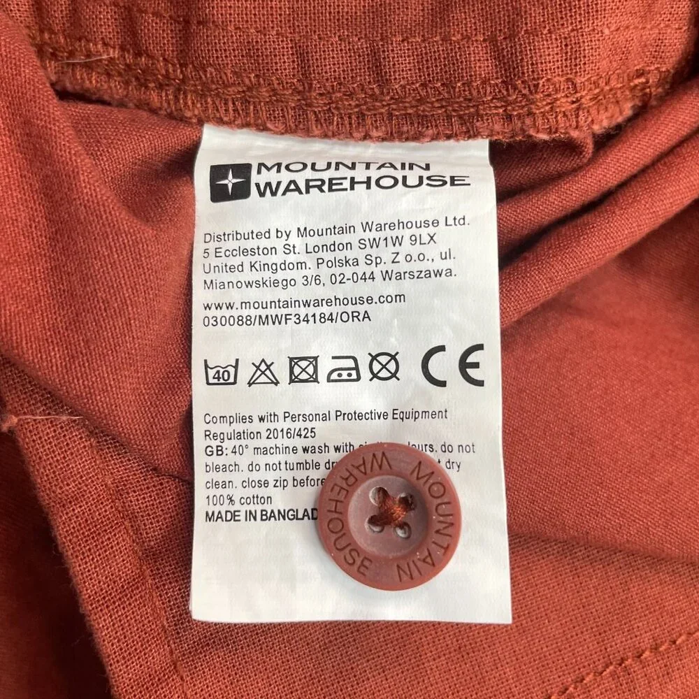 Mountain Warehouse Shorts 38 Take a Break Chino Burnt Orange Cotton Men's‎ NWT